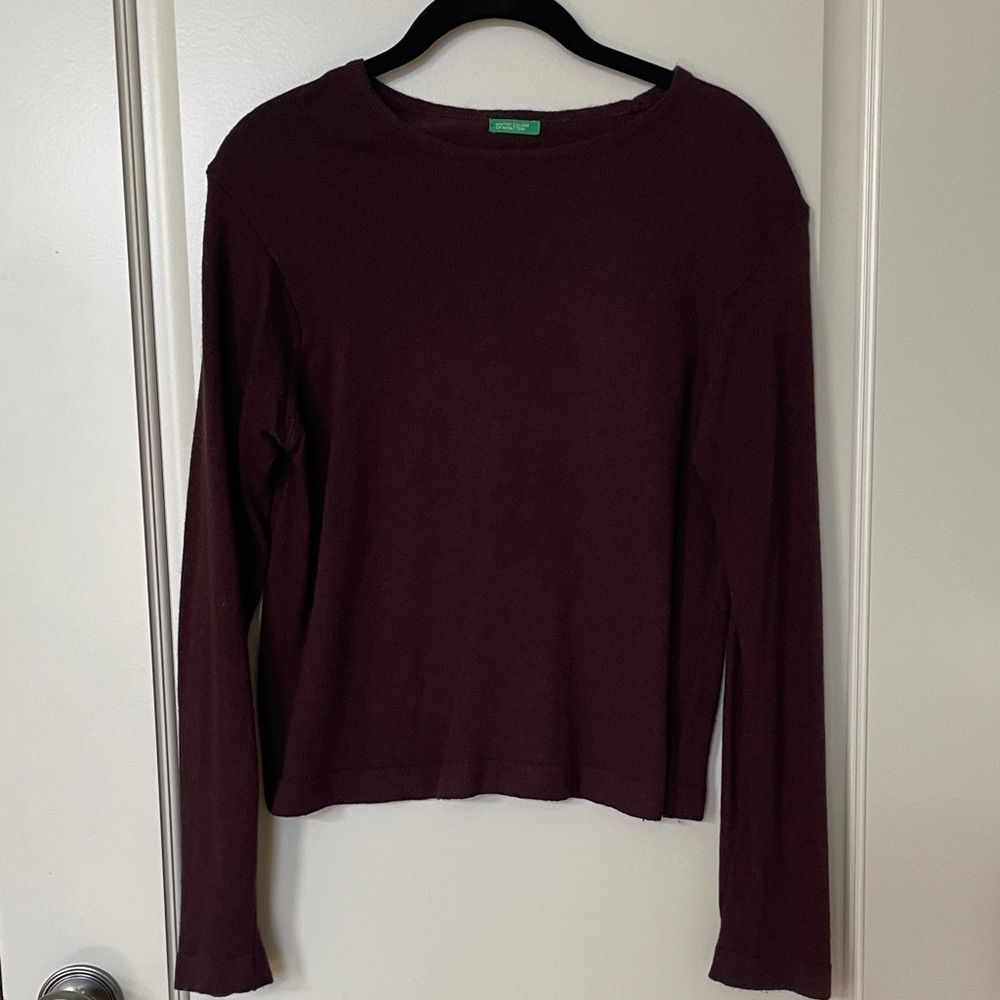 United Colors Of Benetton Women's Long Sleeve Cashmere Blend Sweater -  Brown